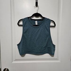 Balance Collection Women’s Large Teal Cropped Yoga Workout Tank Top